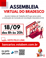 Bancários do Bradesco realizam assembleia dia 18 para deliberar sobre Acordo de CCV