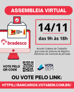 Bradesco: bancários e bancárias deliberam sobre sistema de ponto eletrônico nesta sexta-feira (14)