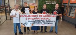 Dia Nacional de Luta: Sindicato protesta contra exploração, demissões e fechamento de agências no Itaú