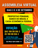 Bancários de Araraquara votam propostas da Fenaban, BB e CEF em assembleia virtual nos dias 3 e 4 de setembro
