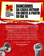 Bancários da Caixa entram em greve a partir do dia 10