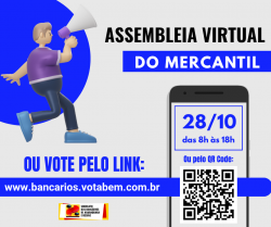 Bancários do Mercantil são convocados para assembleia sobre PLR 2026. Confira o edital Bancários do Mercantil são convocados para assembleia sobre PLR 2026. Confira o edital